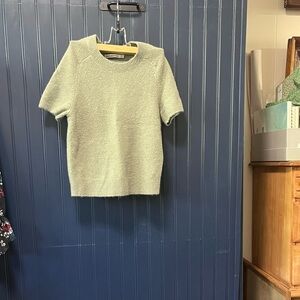 Abercrombie & Fitch Short-Sleeve Knit Top in Sage Green